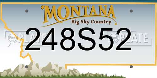 248S52 Montana License Plate