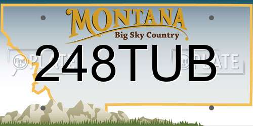 248TUB Montana License Plate