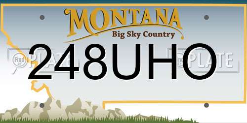 248UHO Montana License Plate