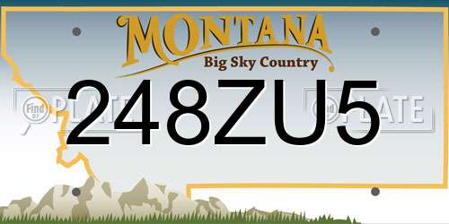 248ZU5 Montana License Plate