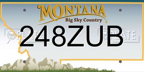 248ZUB Montana License Plate
