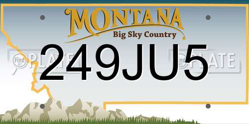 249JU5 Montana License Plate