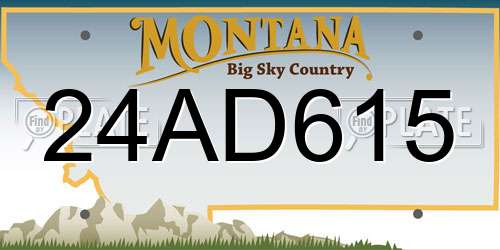 24AD615 Montana License Plate