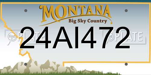 24AI472 Montana License Plate