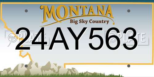 24AY563 Montana License Plate
