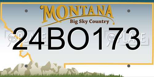 24BO173 Montana License Plate