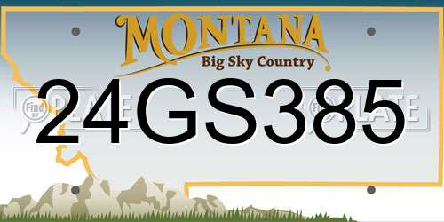 24GS385 Montana License Plate