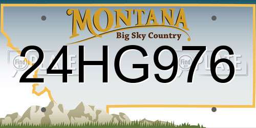 24HG976 Montana License Plate