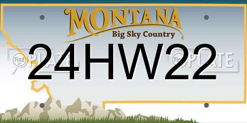 24HW22 Montana License Plate