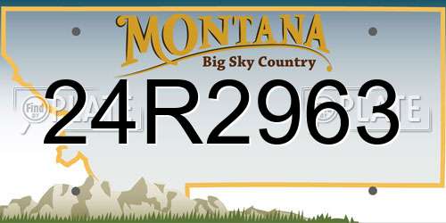 24R2963 Montana License Plate