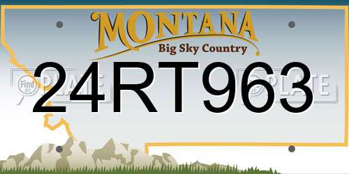 24RT963 Montana License Plate