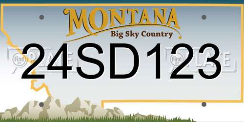 24SD123 Montana License Plate