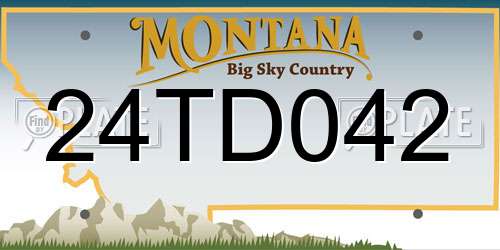 24TD042 Montana License Plate