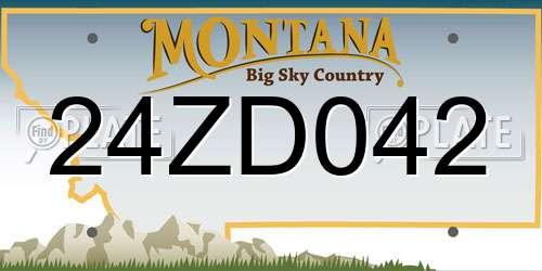 24ZD042 Montana License Plate