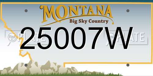 25007W Montana License Plate