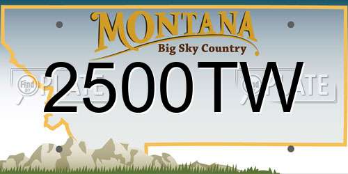 2500TW Montana License Plate
