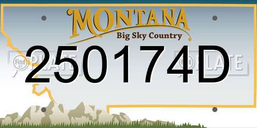 250174D Montana License Plate