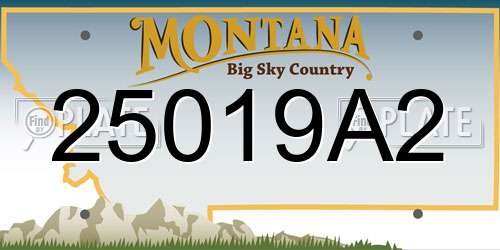 25019A2 Montana License Plate
