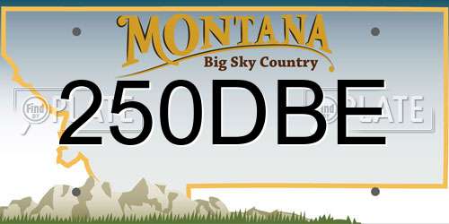 250DBE Montana License Plate