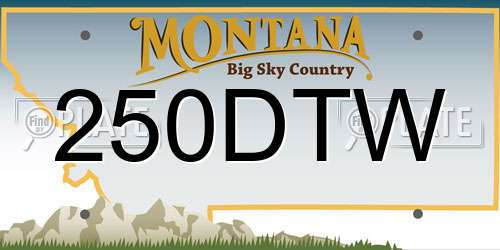 250DTW Montana License Plate