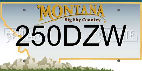 250DZW Montana License Plate