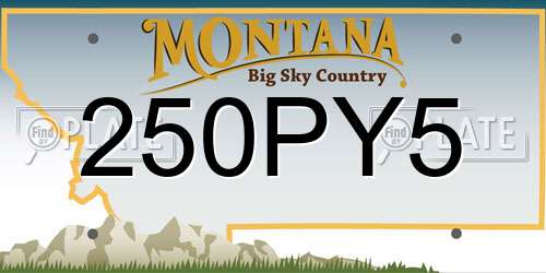 250PY5 Montana License Plate