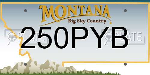 250PYB Montana License Plate