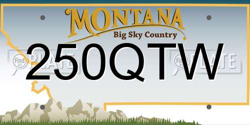 250QTW Montana License Plate