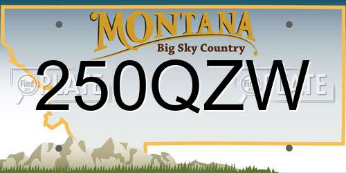 250QZW Montana License Plate