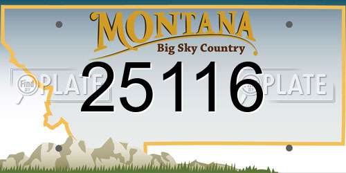 25116 Montana License Plate