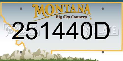 251440D Montana License Plate
