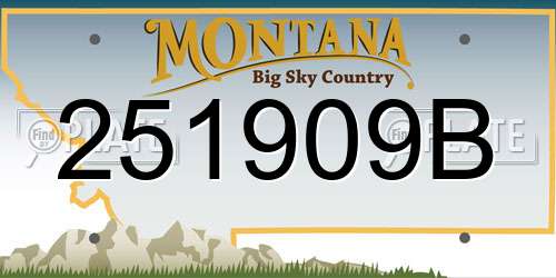251909B Montana License Plate