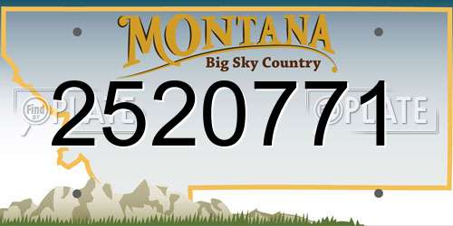 2520771 Montana License Plate
