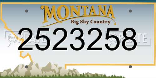 2523258 Montana License Plate