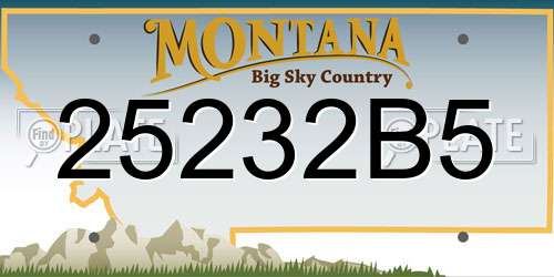 25232B5 Montana License Plate