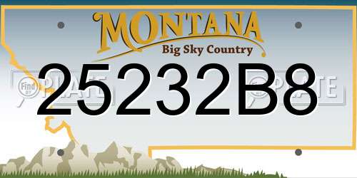 25232B8 Montana License Plate
