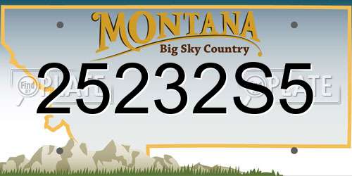 25232S5 Montana License Plate