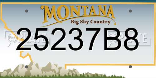 25237B8 Montana License Plate