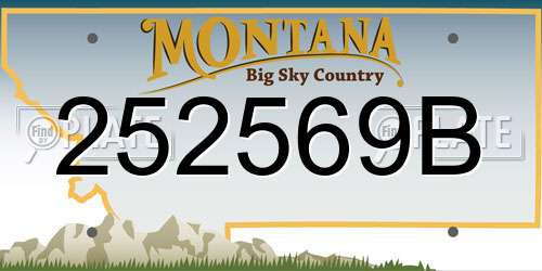 252569B Montana License Plate