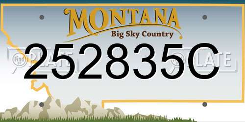 252835C Montana License Plate