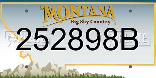 252898B Montana License Plate