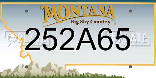 252A65 Montana License Plate