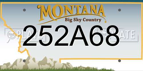 252A68 Montana License Plate