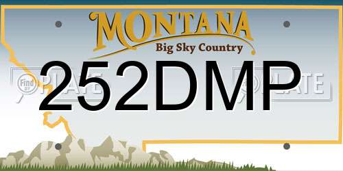 252DMP Montana License Plate