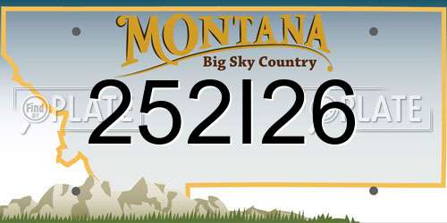 252I26 Montana License Plate