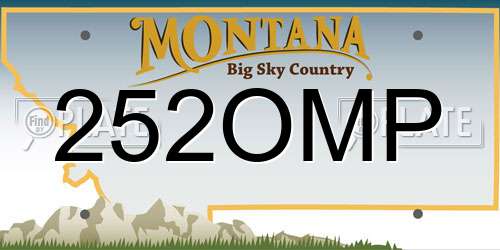 252OMP Montana License Plate