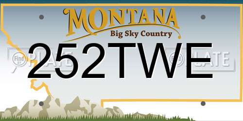 252TWE Montana License Plate