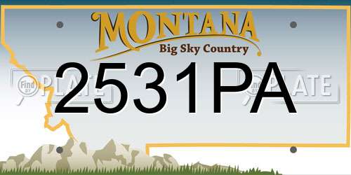 2531PA Montana License Plate
