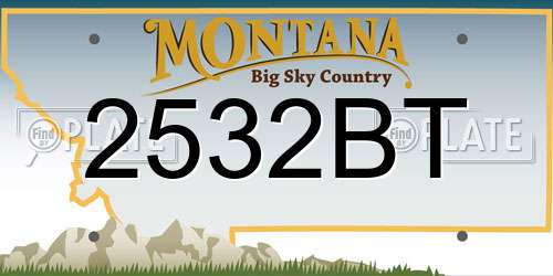 2532BT Montana License Plate