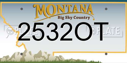2532OT Montana License Plate